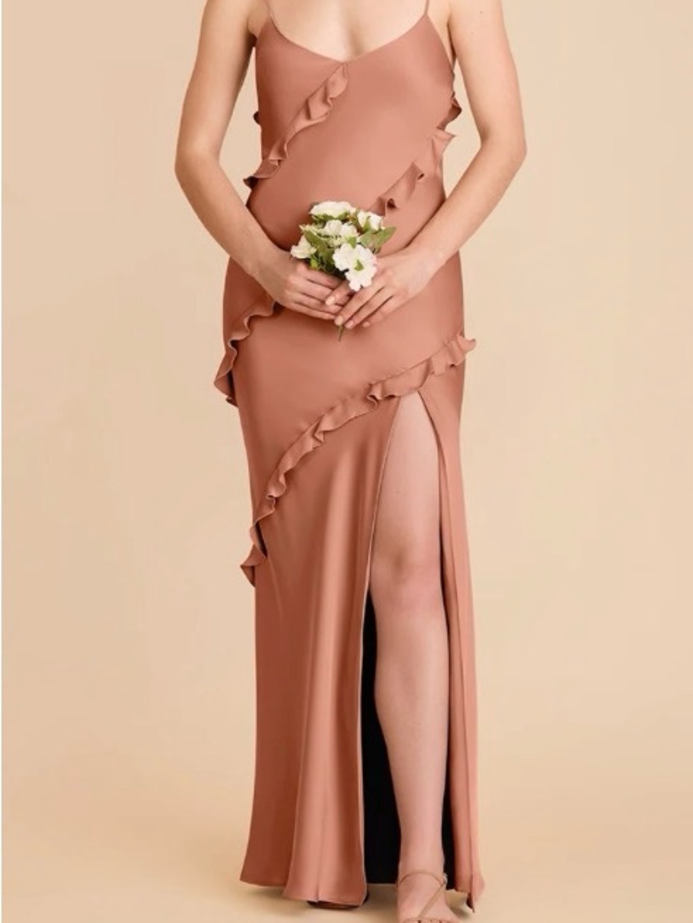 Valentina Dress Matte Satin Desert Rose